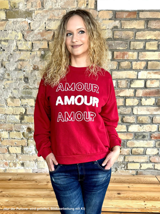 Sweater "AMOUR" in Rot